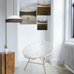 Sale Belis Blendarme Hängelampe Stoff Schwarz Weiß E27 Ø45 cm