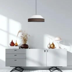 Sale Belis Blendarme Hängelampe Stoff Schwarz Weiß E27 Ø45 cm