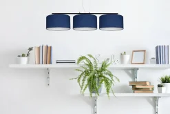 Belis Blendarme Hängelampe Stoff Schwarz Blau E27 L:100 cm* Bürolampen|Wohnzimmerlampen