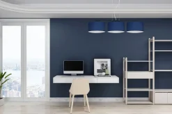 Belis Blendarme Hängelampe Stoff Schwarz Blau E27 L:100 cm* Bürolampen|Wohnzimmerlampen