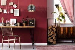 Clearance Belis Blendarme Hängelampe Stoff Metall Schwarz Gold Ø20 cm