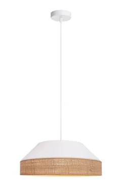 Best Belis Blendarme Hängeleuchte Stoff Rattan E27 Ø45 cm wohnlich