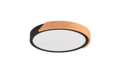 Trio Reality Blendarme LED Deckenlampe Holz rund Ø31,5 cm Schwarz* Flurlampen|Bürolampen