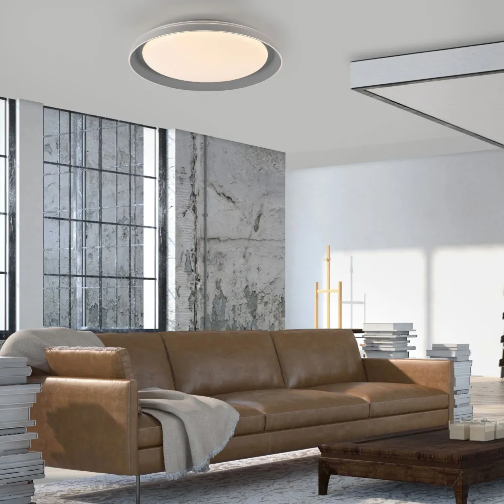 Just Light Blendarme LED Deckenlampe Grau Ø43 cm 2630 lm dimmbar* Deckenleuchten|Flurlampen