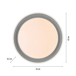 Just Light Blendarme LED Deckenlampe Grau Ø43 cm 2630 lm dimmbar* Deckenleuchten|Flurlampen