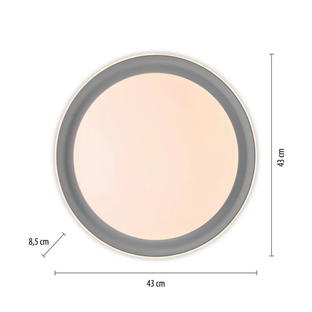 Just Light Blendarme LED Deckenlampe Grau Ø43 cm 2630 lm dimmbar* Deckenleuchten|Flurlampen