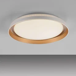 Just Light Blendarme LED Deckenlampe Weiß Messing Ø43 cm dimmbar* Deckenleuchten|Flurlampen