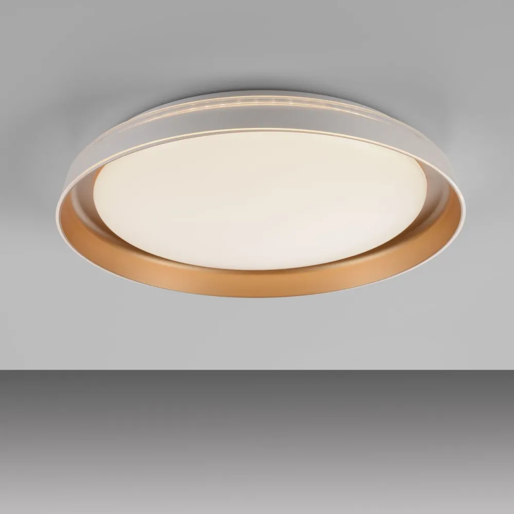 Just Light Blendarme LED Deckenlampe Weiß Messing Ø43 cm dimmbar* Deckenleuchten|Flurlampen