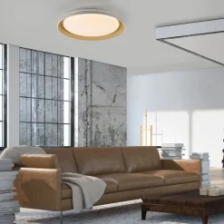 Just Light Blendarme LED Deckenlampe Weiß Messing Ø43 cm dimmbar* Deckenleuchten|Flurlampen