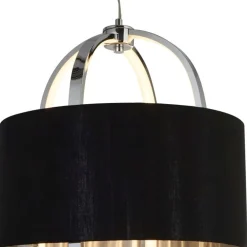 Searchlight Blendarme LED Hängelampe Stoff Metall warmweiß Ø38 cm* Wohnzimmerlampen|Esszimmer Lampen