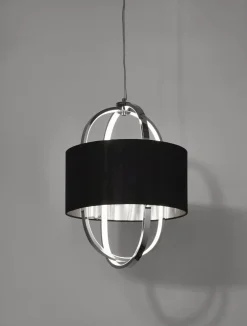 Searchlight Blendarme LED Hängelampe Stoff Metall warmweiß Ø38 cm* Wohnzimmerlampen|Esszimmer Lampen