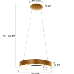 Best Steinhauer Blendarme LED Pendelleuchte in Gold Weiß Ø48 cm rund