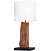 Invicta Interior Blendarme Nachttischleuchte Holz Stoff E27 58 cm groß* Tischlampen|Schlafzimmer Lampen