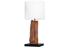 Invicta Interior Blendarme Nachttischleuchte Holz Stoff E27 58 cm groß* Tischlampen|Schlafzimmer Lampen