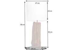 Invicta Interior Blendarme Nachttischleuchte Holz Stoff E27 58 cm groß* Tischlampen|Schlafzimmer Lampen