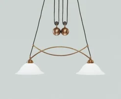 Berliner Messingleuchten Blendarme Pendelleuchte Berliner Messing Glas E27 92 cm* Hängelampen|Bürolampen