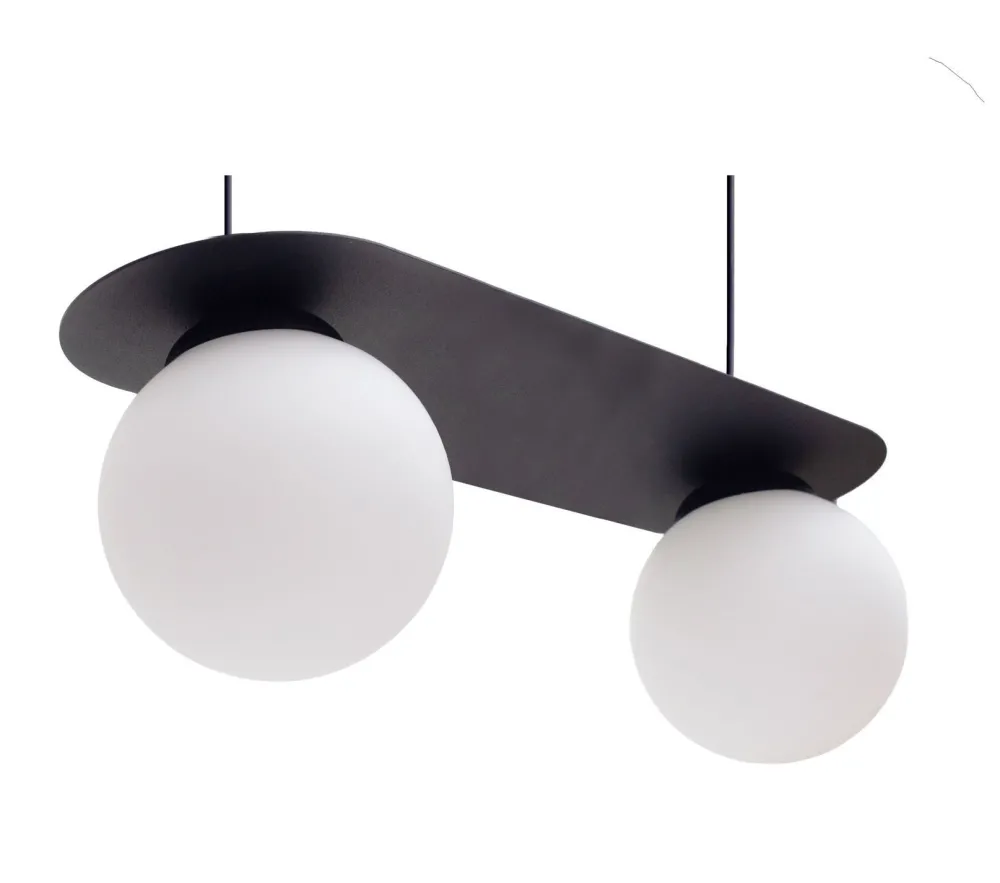 New Belis Blendarme Pendelleuchte Glaskugeln E27 2-flmg Schwarz