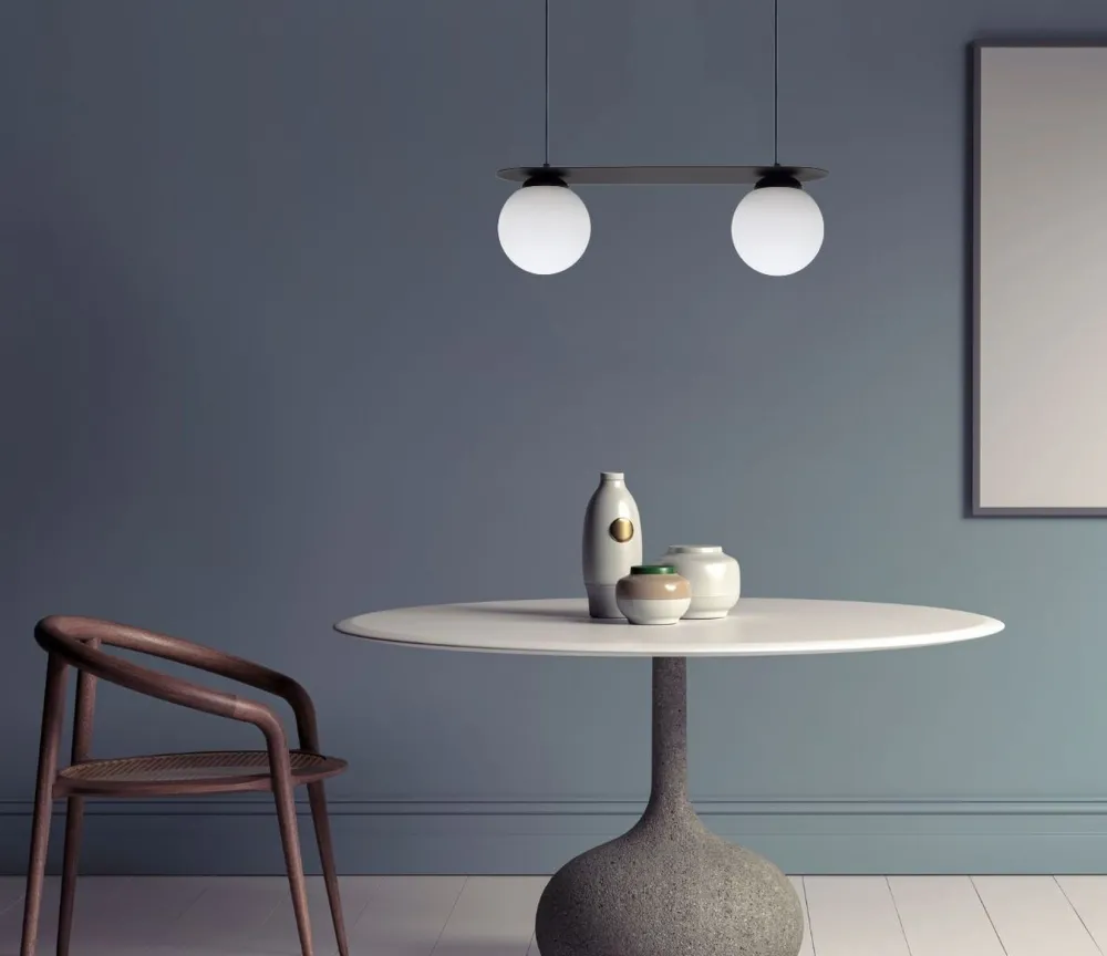 New Belis Blendarme Pendelleuchte Glaskugeln E27 2-flmg Schwarz