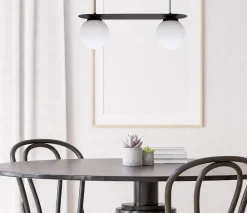 New Belis Blendarme Pendelleuchte Glaskugeln E27 2-flmg Schwarz