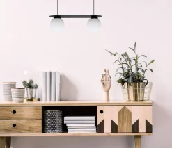 New Belis Blendarme Pendelleuchte Glaskugeln E27 2-flmg Schwarz