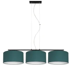 Belis Blendarme Pendelleuchte Stoff Schwarz Grün E27 L:100 cm* Bürolampen|Wohnzimmerlampen