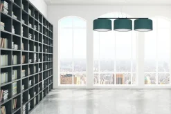 Belis Blendarme Pendelleuchte Stoff Schwarz Grün E27 L:100 cm* Bürolampen|Wohnzimmerlampen