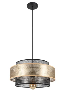 Belis Blendarme Pendelleuchte Stoffschirm Schwarz Gold Ø40 cm* Hängelampen|Bürolampen