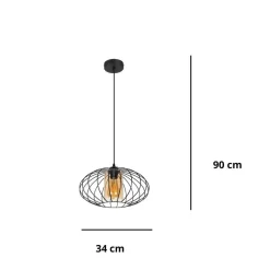 Online Belis Blendarme Pendelleuchte Schwarz Honig Ø34 cm E27 Retro