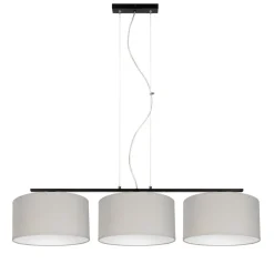 Belis Blendarme Pendelleuchte Stoff Schwarz Grau E27 L:100 cm