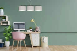 Belis Blendarme Pendelleuchte Stoff Schwarz Grau E27 L:100 cm