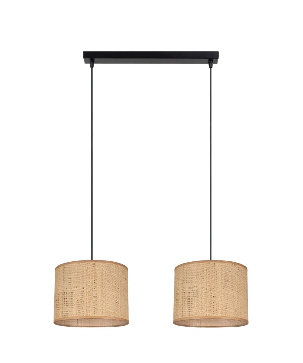 Belis Blendarme Pendelleuchte Stoff Braun E27 50 cm länglich* Hängelampen|Bürolampen