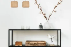 Belis Blendarme Pendelleuchte Stoff Braun E27 50 cm länglich* Hängelampen|Bürolampen