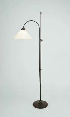 Sale Berliner Messingleuchten Blendarme Stehlampe Messing Antik Glas Elfenbein 160 cm