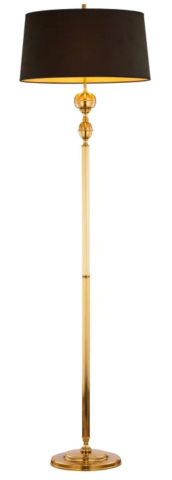 Sale Jupiter Blendarme Stehlampe Stoff Messing 177 cm in Gold Schwarz