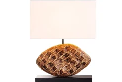 Best Invicta Interior Blendarme Tischlampe Stoff Akazie Kautschuk wohnlich