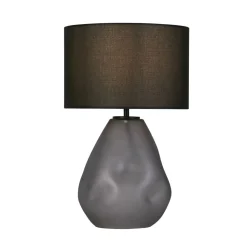 Discount Searchlight Blendarme Tischleuchte Glas Stoff 44,5 cm E27 Schwarz