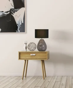 Discount Searchlight Blendarme Tischleuchte Glas Stoff 44,5 cm E27 Schwarz