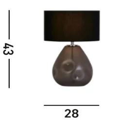 Discount Searchlight Blendarme Tischleuchte Glas Stoff 44,5 cm E27 Schwarz