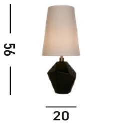 Searchlight Blendarme Tischleuchte Harz Stoff 55,5 cm Schwarz Weiß