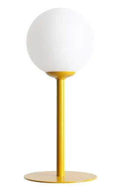 ALDEX Blendarme Tischleuchte Metall Gelb 35 cm E14 Glas Weiß* Tischlampen|Kugellampen