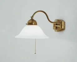 Best Berliner Messingleuchten Blendarme Wandlampe mit Schalter T:49 cm Messing Glas