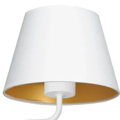 Luminex Blendarme Wandlampe Weiß Gold Stoff Metall E27 H:23 cm* Wandleuchten|Schlafzimmer Lampen