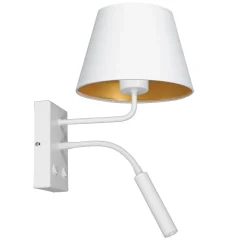 Luminex Blendarme Wandlampe Weiß Gold Stoff Lesearm E27 G9* Wandleuchten|Schlafzimmer Lampen