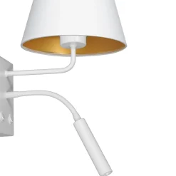 Luminex Blendarme Wandlampe Weiß Gold Stoff Lesearm E27 G9* Wandleuchten|Schlafzimmer Lampen