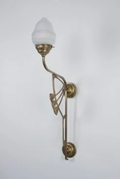 Berliner Messingleuchten Blendarme Wandleuchte Berliner Messing Glas H:85 cm E27* Wohnzimmerlampen|Metall Lampen