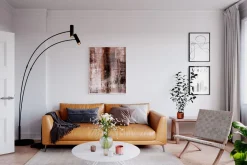 By Rydéns Bogenleuchte groß 217 cm hoch 2-flammig in Schwarz GU10* Wohnzimmerlampen|Metall Lampen