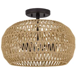 Elstead Boho Deckenlampe Seil Metall D: 40,6 cm rund 3x E27 Modern* Deckenleuchten|Flurlampen
