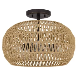 Elstead Boho Deckenlampe Seil Metall D: 40,6 cm rund 3x E27 Modern* Deckenleuchten|Flurlampen