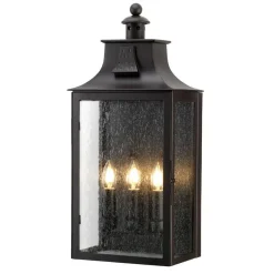 Clearance Elstead Braune Wandlampe Stahl Regenglas IP44 Vintage Haus