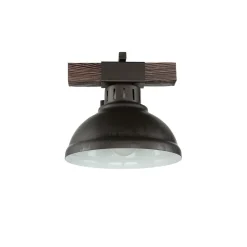 New Luminex Braune Wandleuchte Echt Holz Metall Made in EU E27